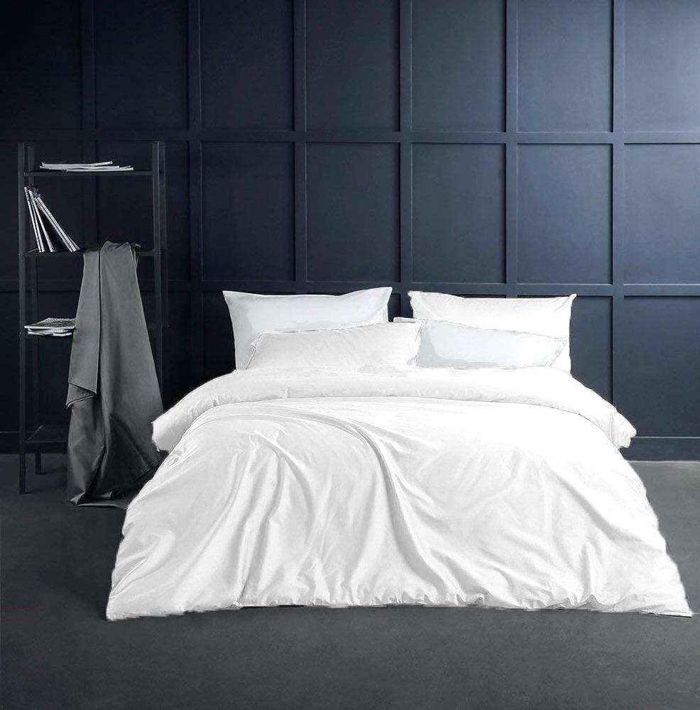 Dekbedovertrek set Effen Luxe Katoen Satijn Porcelain White
