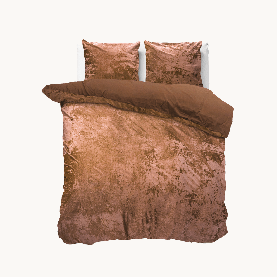 Dekbedovertrek Velvet Chenille Bronze brown