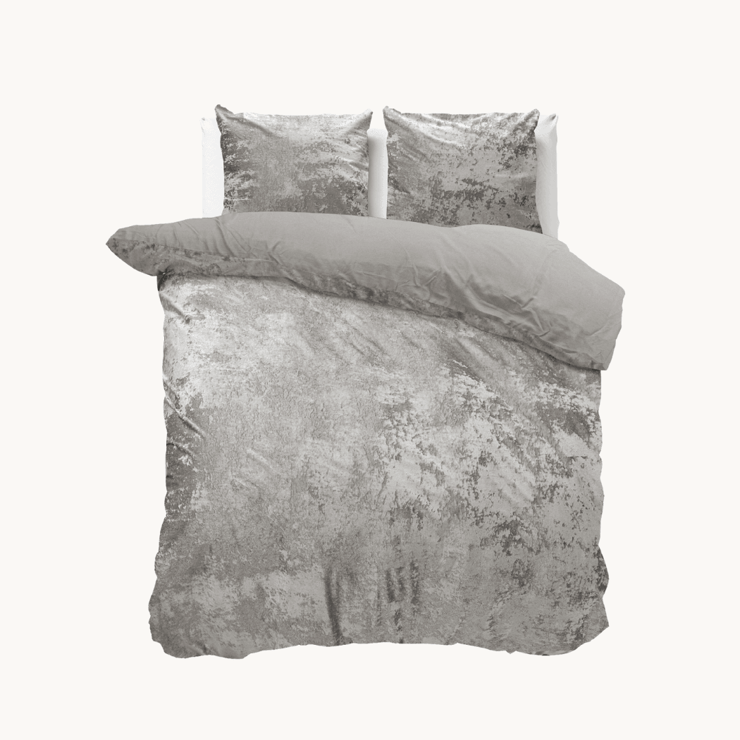 Dekbedovertrek Velvet Chenille Metallic silver