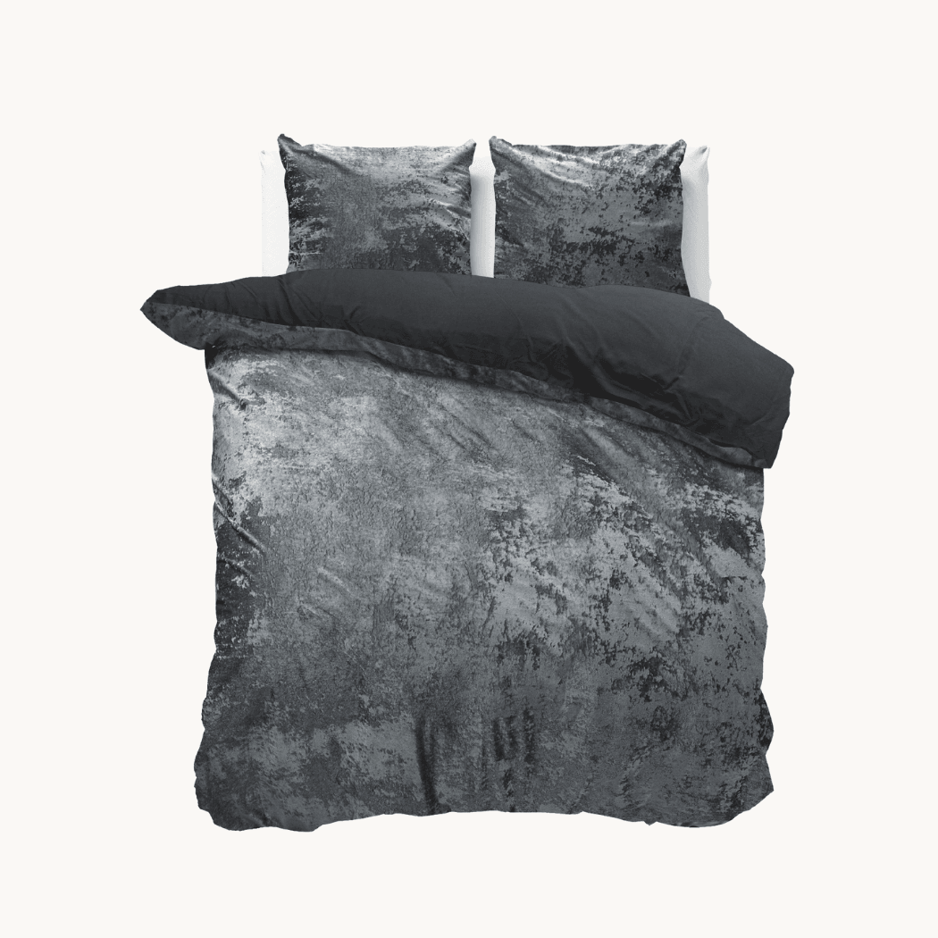 Dekbedovertrek Velvet Chenille Volcanic antraciet