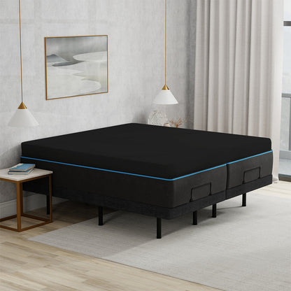 Dubbel Jersey Topper Hoeslaken - Zwart