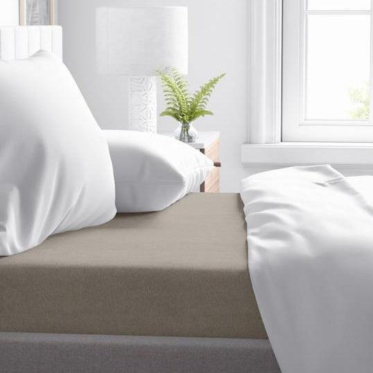 Hoeslaken Flanel Taupe 150 grams
