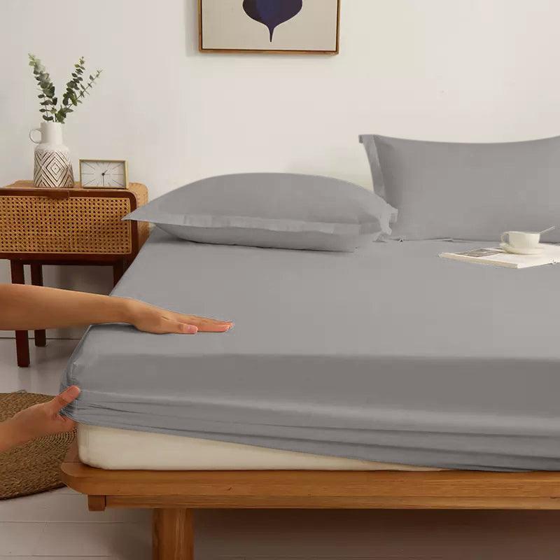 Matras Hoeslaken Katoen Satijn Grijs