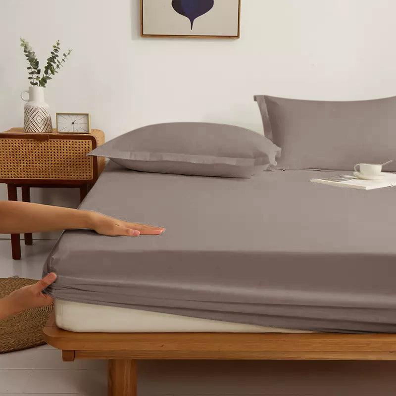 Matras Hoeslaken Katoen Satijn Taupe