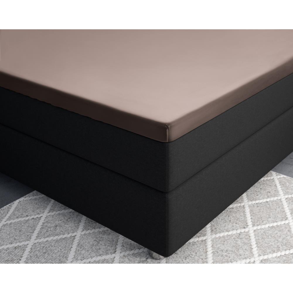 Hoeslaken Splittopper Katoen Satijn Taupe - Y-NOT | be different