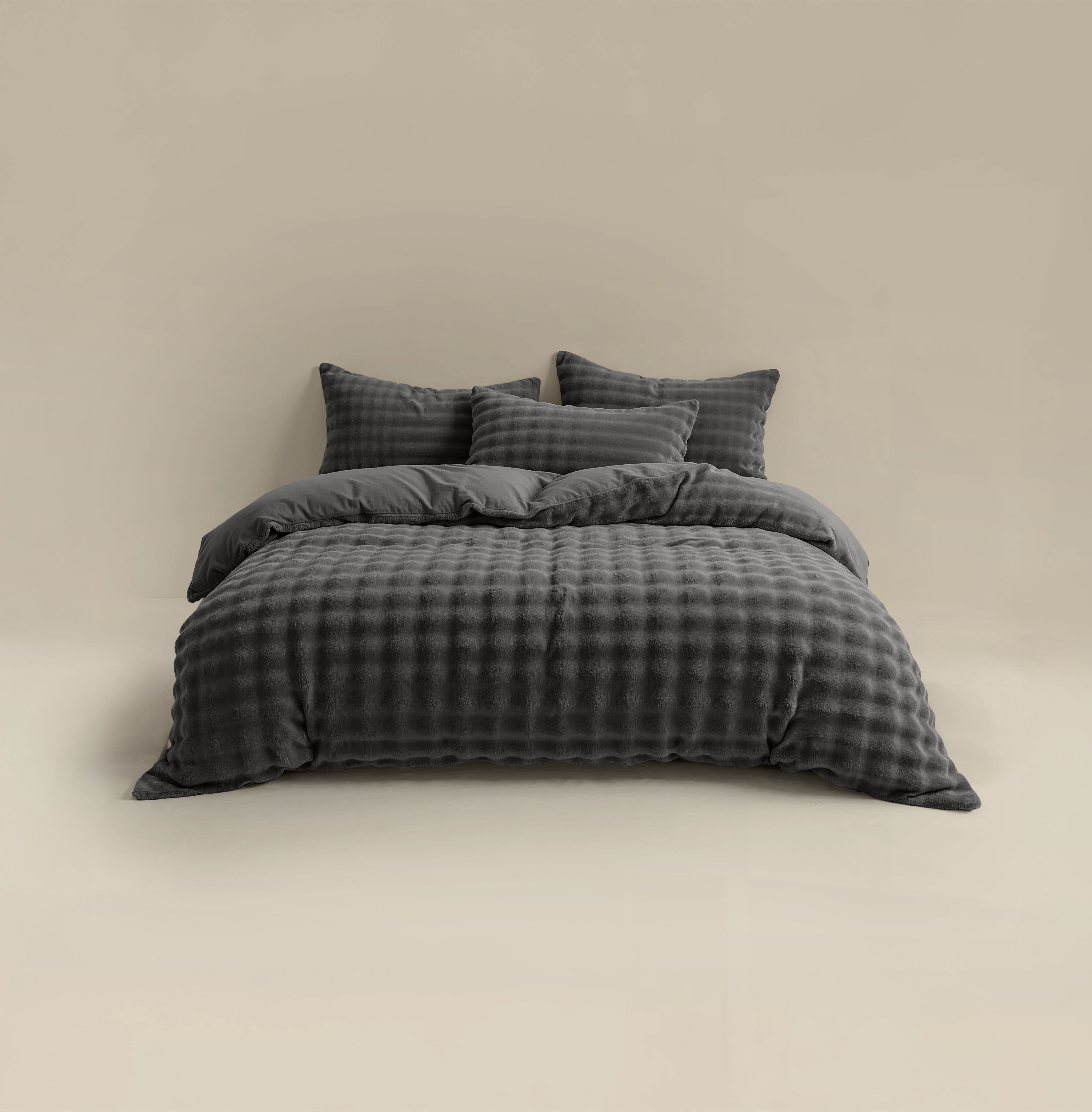 Dekbedovertrekset Pompom Antraciet