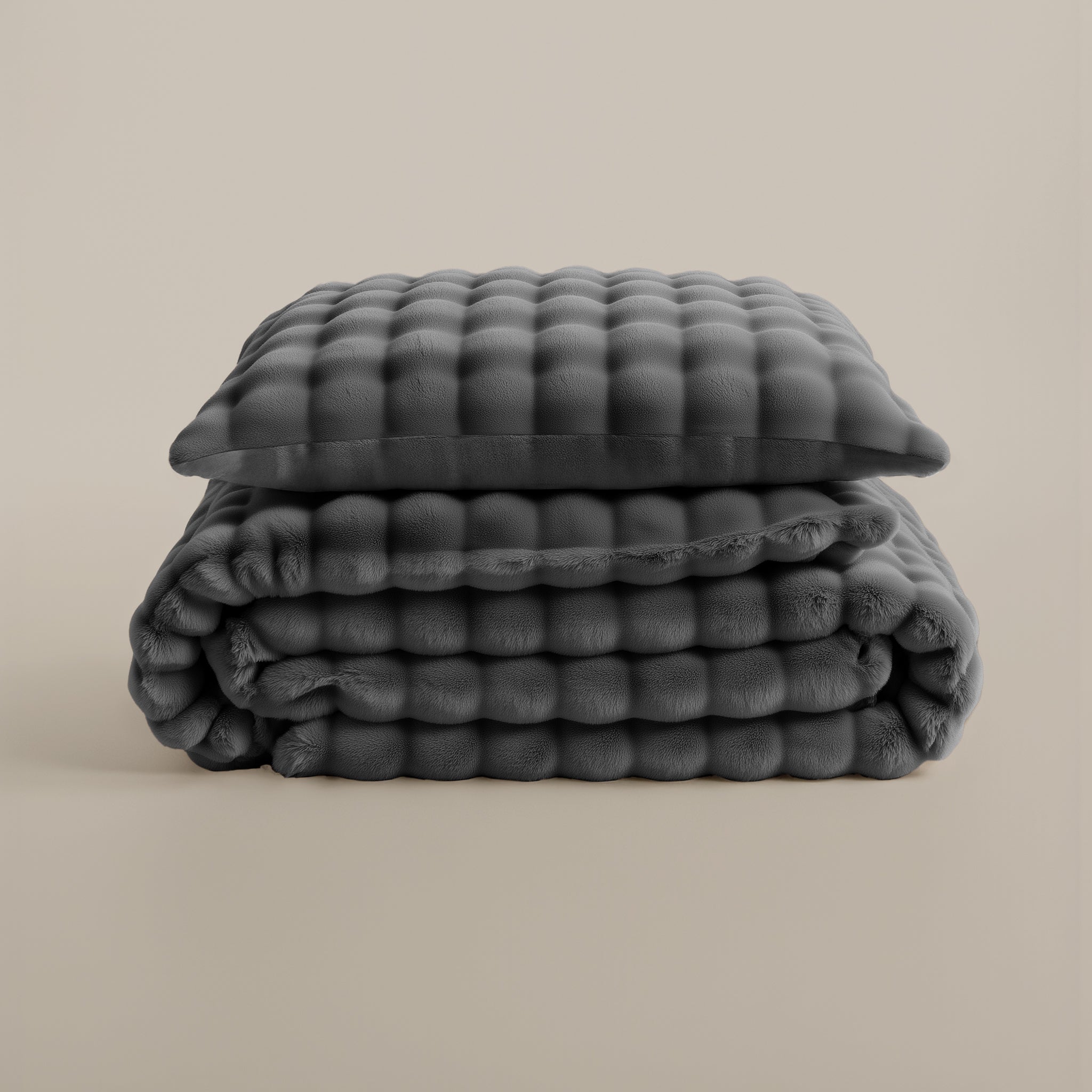 Dekbedovertrekset Pompom Antraciet