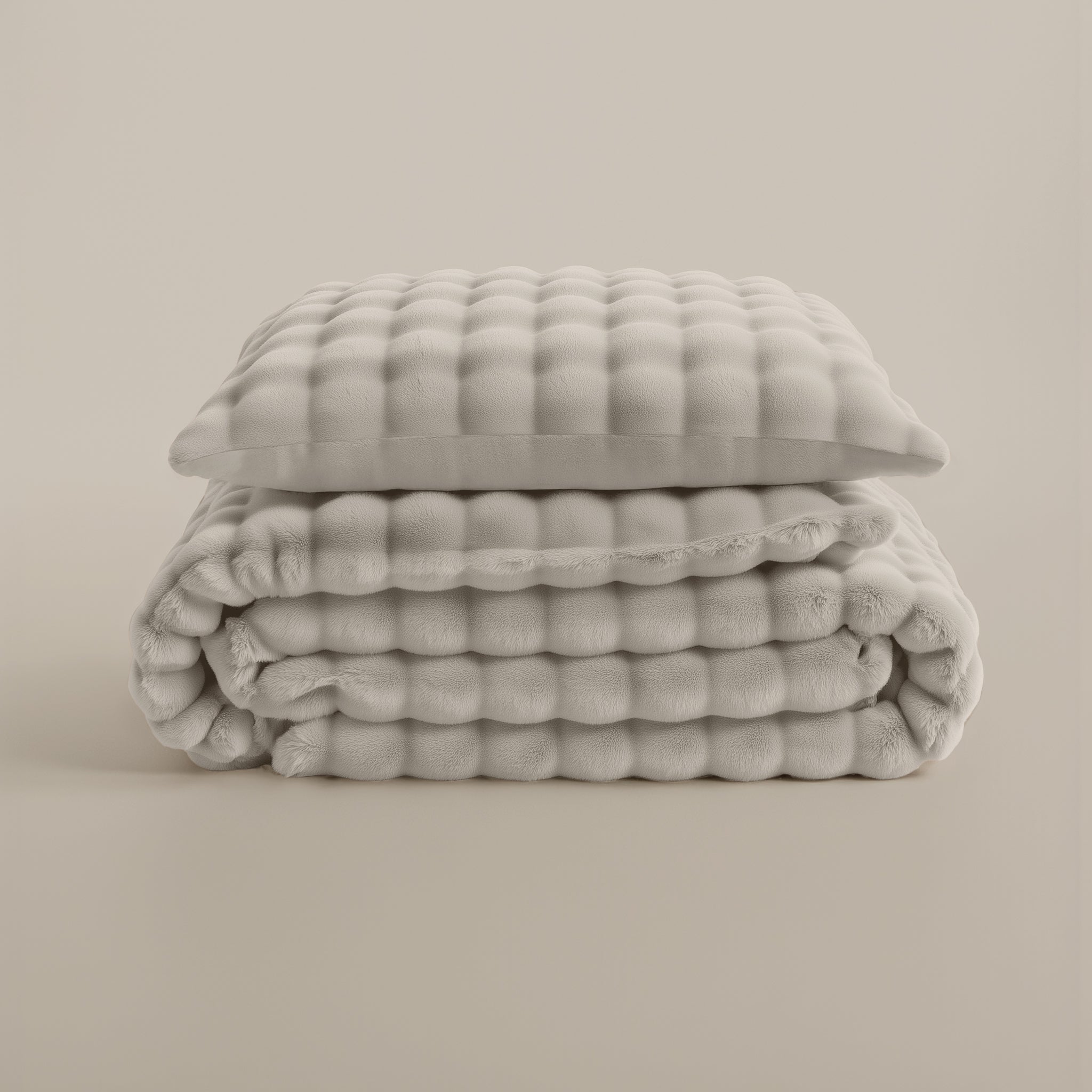 Dekbedovertrekset Pompom Beige