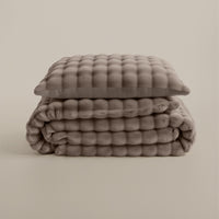 Dekbedovertrekset Pompom Taupe