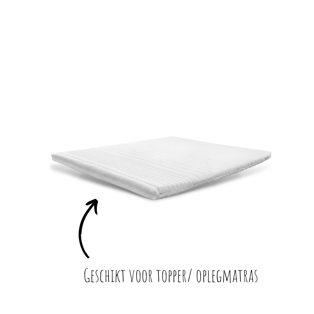 Topper Hoeslaken Luxe Dubbel Jersey Pearl White